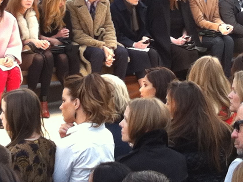 Kate Beckinsale (left) & Freida Pinto (right) - Burberry Prorsum AW Catwalk Show