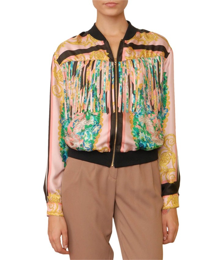 Silk printed bomber jacket