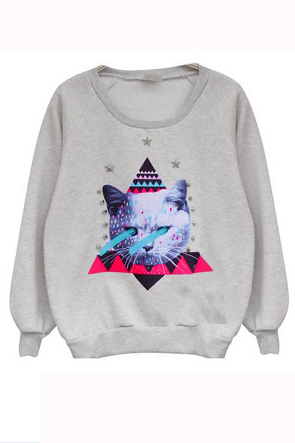 Cat printed sweatshirt