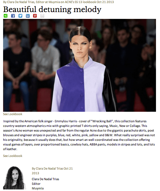 Clara De Nadal Trias, journalist and cool hunter and muymia as a blogger, collaboration with www.mytrnd.com, Denmark