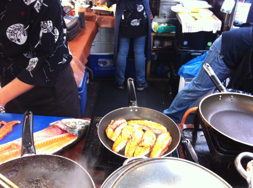 Teppanyaki stall at Greenwich Market, Deptford, London