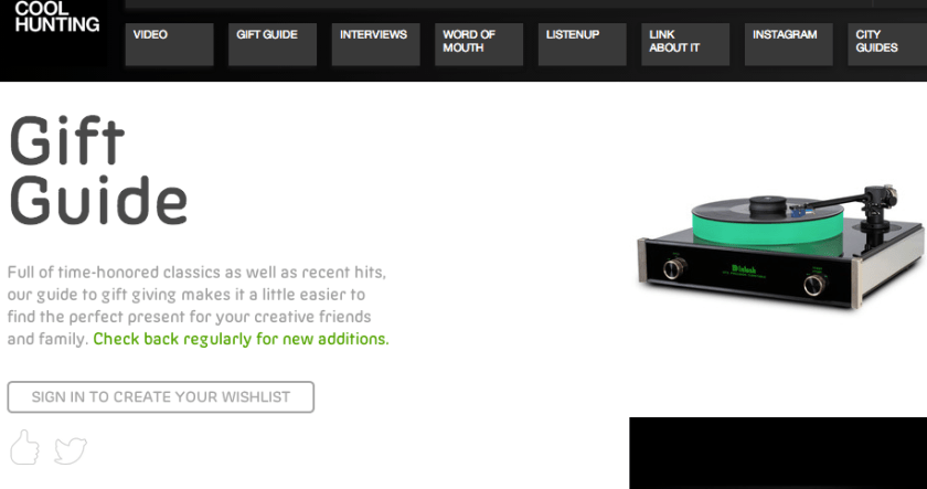 Coolhunting Gift Guide. Recommended by muymia.com