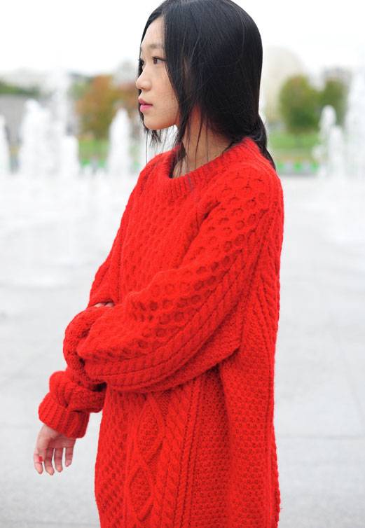 red sweater